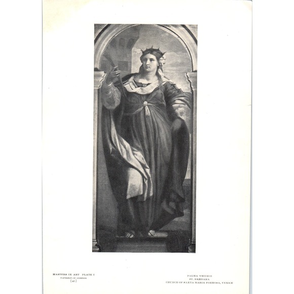 None Other - St. Barbara - Palma Vecchio c1905 Art Print D14